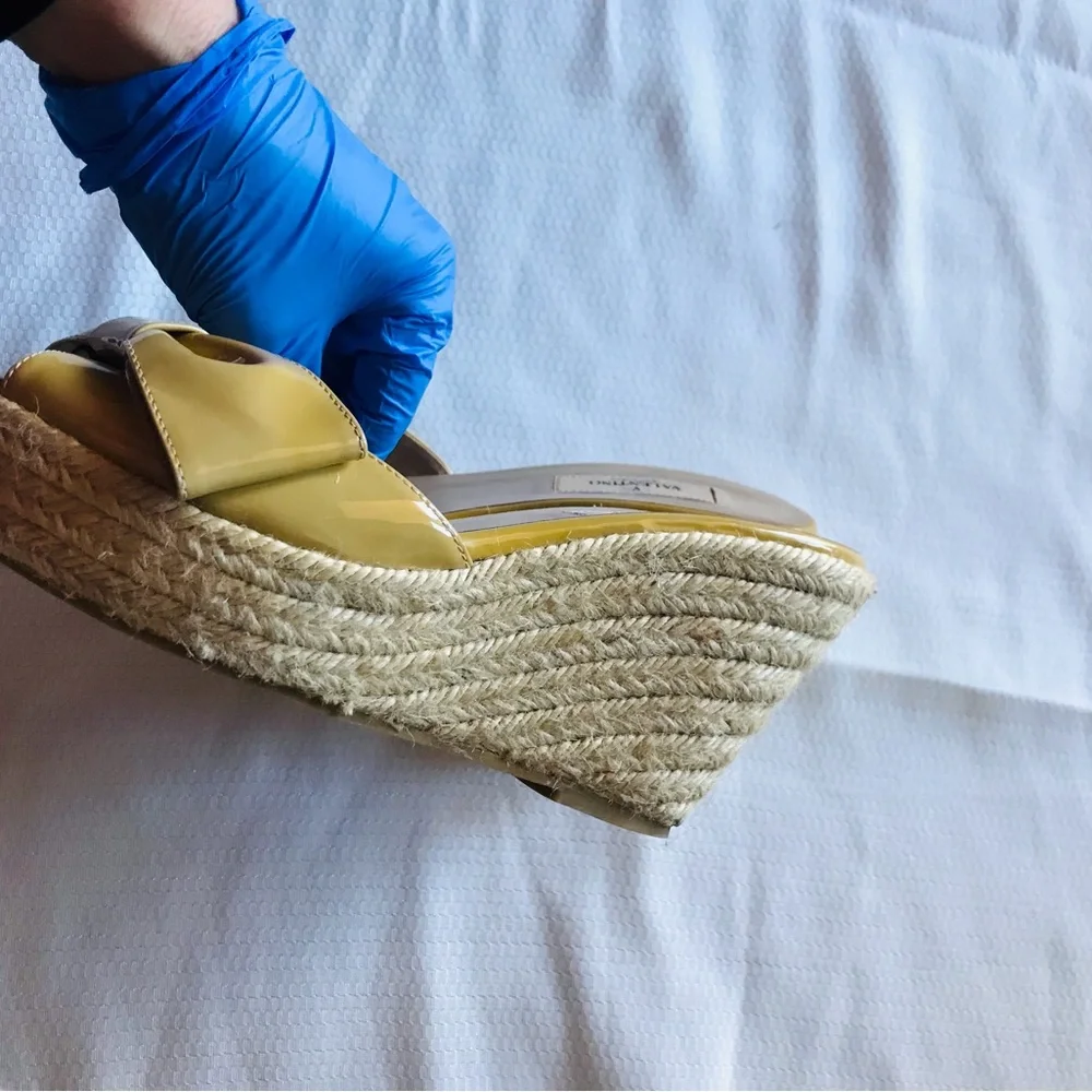 Valentino Yellow Wedge Sandals